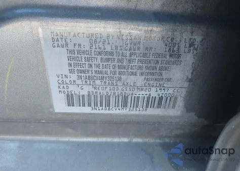 2021 Nissan Sentra Sv Xtronic Cvt z USA, uszkodzony, nr VIN 3N1AB8CV4MY325138